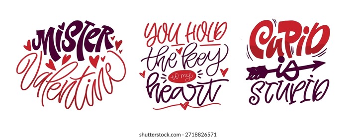 Núcleo del Día de San Valentín. Dibujado a mano doodle cita de letras sobre el amor. Letras para el diseño de la camiseta, impresión de la taza, impresión del bolso, moda de la ropa. Imagen de Vector 100% dibujado a mano.
