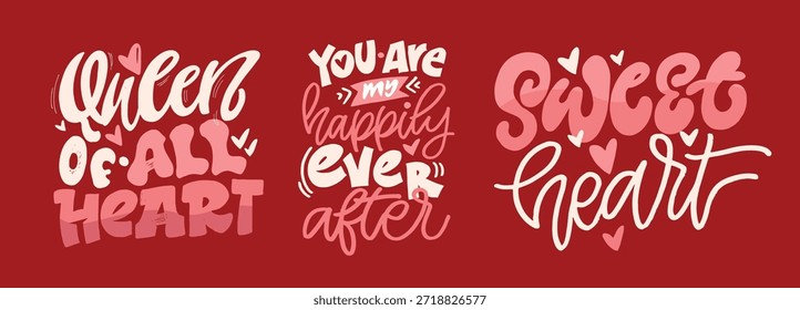 Núcleo del Día de San Valentín. Dibujado a mano doodle cita de letras sobre el amor. Letras para el diseño de la camiseta, impresión de la taza, impresión del bolso, moda de la ropa. Imagen de Vector 100% dibujado a mano.
