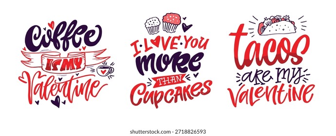Núcleo del Día de San Valentín. Dibujado a mano doodle cita de letras sobre el amor. Letras para el diseño de la camiseta, impresión de la taza, impresión del bolso, moda de la ropa. Imagen de Vector 100% dibujado a mano.
