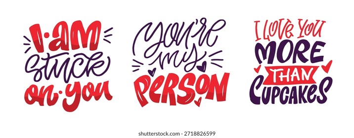 Núcleo del Día de San Valentín. Dibujado a mano doodle cita de letras sobre el amor. Letras para el diseño de la camiseta, impresión de la taza, impresión del bolso, moda de la ropa. Imagen de Vector 100% dibujado a mano.
