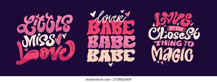 Núcleo del Día de San Valentín. Dibujado a mano doodle cita de letras sobre el amor. Letras para el diseño de la camiseta, impresión de la taza, impresión del bolso, moda de la ropa. Imagen de Vector 100% dibujado a mano.
