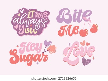 Dia dos Namorados. Uma citação de letras desenhada à mão sobre o Amor. Cartas para design de camiseta, impressão de caneca, impressão de saco, moda de roupas. 100% de imagem vetorial desenhada à mão.
