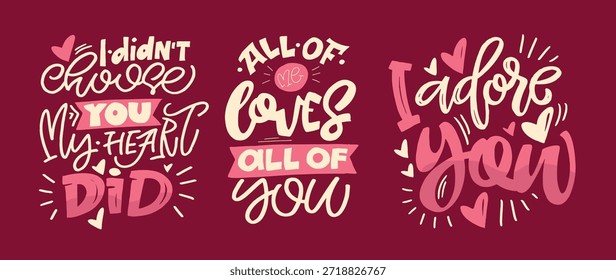 Núcleo del Día de San Valentín. Dibujado a mano doodle cita de letras sobre el amor. Letras para el diseño de la camiseta, impresión de la taza, impresión del bolso, moda de la ropa. Imagen de Vector 100% dibujado a mano.