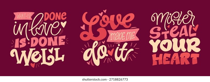 Núcleo del Día de San Valentín. Dibujado a mano doodle cita de letras sobre el amor. Letras para el diseño de la camiseta, impresión de la taza, impresión del bolso, moda de la ropa. Imagen de Vector 100% dibujado a mano.