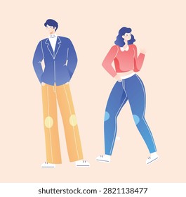 Valentine's Day couple background vector illustration