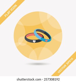 Valentine's Day couple bracelet flat icon with long shadow,eps10