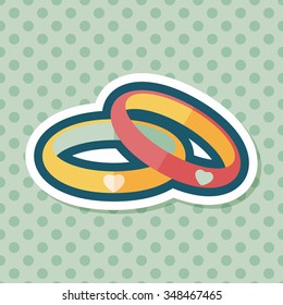 Valentine's Day couple bracelet flat icon with long shadow,eps10