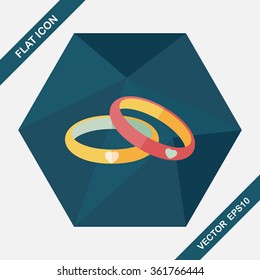 Valentine's Day couple bracelet flat icon with long shadow,eps10