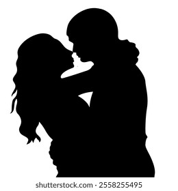 Valentine's day Couple, Capture the beauty of love with this stunning silhouette photo of a couple against a breathtaking sunset. Perfect for romantic themes, wedding inspirations, and love stories