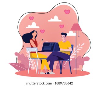 ilustración de fondo plano de pareja de días de valentine