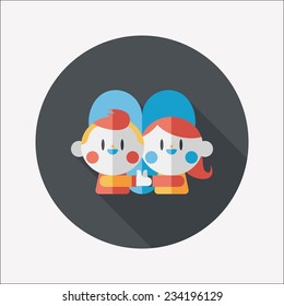 Valentine's day couple flat icon with long shadow,eps10 
