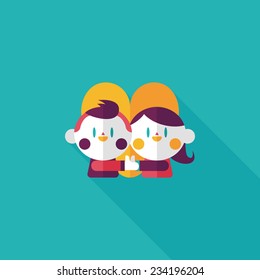 Valentine's day couple flat icon with long shadow,eps10 
