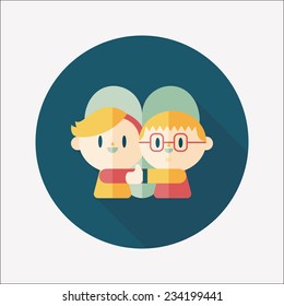 Valentine's day couple flat icon with long shadow,eps10 