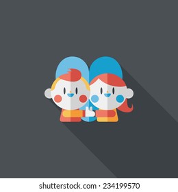 Valentine's day couple flat icon with long shadow,eps10 