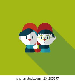 Valentine's day couple flat icon with long shadow,eps10 