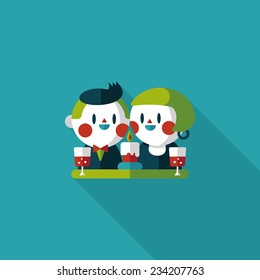 Valentine's day couple flat icon with long shadow,eps10 