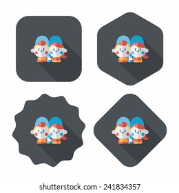 Valentine's day couple flat icon with long shadow,eps10