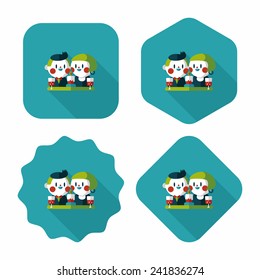 Valentine's day couple flat icon with long shadow,eps10