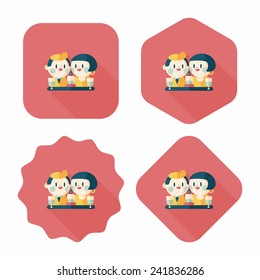 Valentine's day couple flat icon with long shadow,eps10