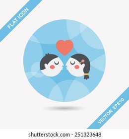 Valentine's day couple flat icon with long shadow,eps10