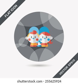 Valentine's day couple flat icon with long shadow,eps10