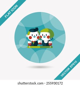 Valentine's day couple flat icon with long shadow,eps10