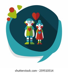 Valentine's day couple flat icon with long shadow,eps10