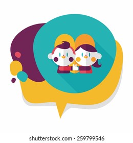 Valentine's day couple flat icon with long shadow,eps10