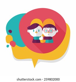 Valentine's day couple flat icon with long shadow,eps10
