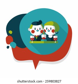 Valentine's day couple flat icon with long shadow,eps10