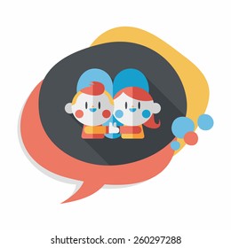Valentine's day couple flat icon with long shadow,eps10