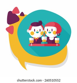 Valentine's day couple flat icon with long shadow,eps10