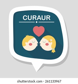 Valentine's day couple flat icon with long shadow,eps10