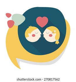 Valentine's day couple flat icon with long shadow,eps10