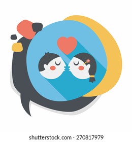 Valentine's day couple flat icon with long shadow,eps10