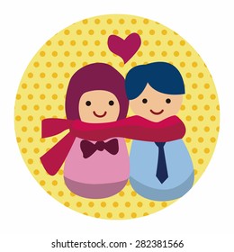 Valentine's day couple flat icon elements background,eps10