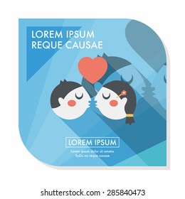 Valentine's day couple flat icon with long shadow,eps10