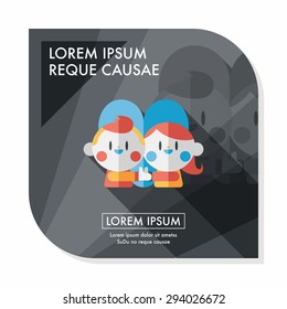 Valentine's day couple flat icon with long shadow,eps10
