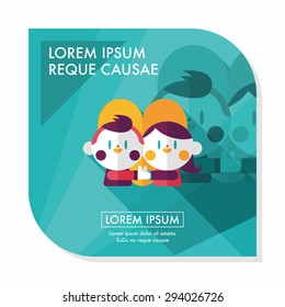 Valentine's day couple flat icon with long shadow,eps10
