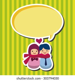 Valentine's day couple flat icon elements background,eps10
