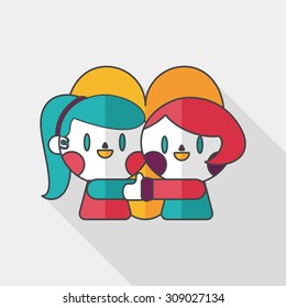 Valentine's day couple flat icon with long shadow,eps10