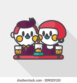 Valentine's day couple flat icon with long shadow,eps10
