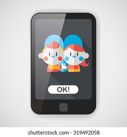 Valentine's day couple flat icon with long shadow,eps10