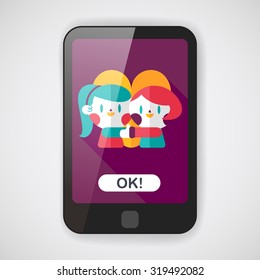 Valentine's day couple flat icon with long shadow,eps10