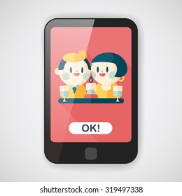 Valentine's day couple flat icon with long shadow,eps10
