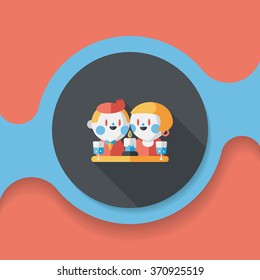 Valentine's day couple flat icon with long shadow,eps10