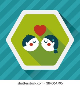 Valentine's day couple flat icon with long shadow,eps10