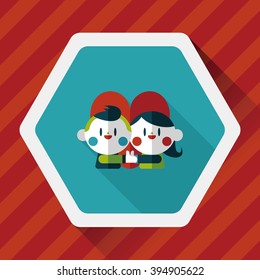 Valentine's day couple flat icon with long shadow,eps10