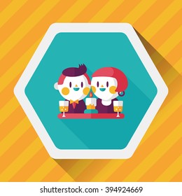 Valentine's day couple flat icon with long shadow,eps10
