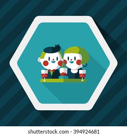 Valentine's day couple flat icon with long shadow,eps10